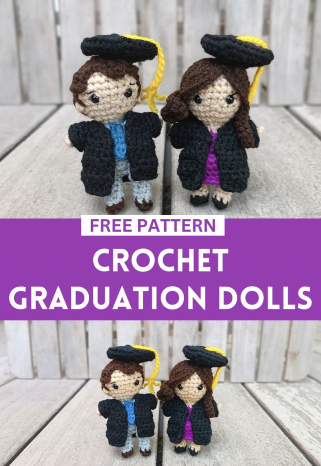 Small Graduation Dolls FREE CROCHET PATTERN — Craftorator