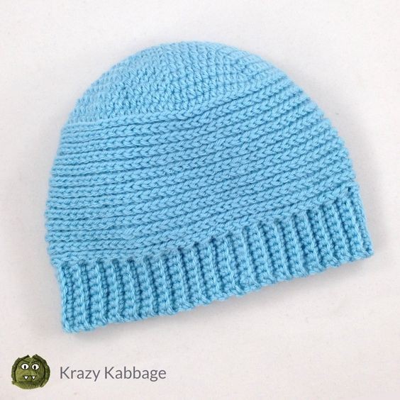 Crochet Ribbed Baby Beanie