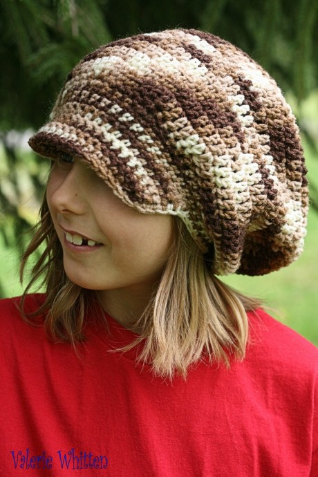 Crochet Big Brown Hat