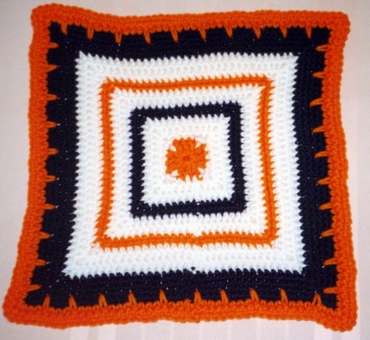 Crochet Football Team Color Dishcloth