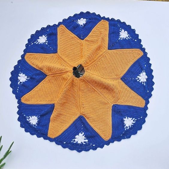 Crochet Star Christmas Tree Skirt