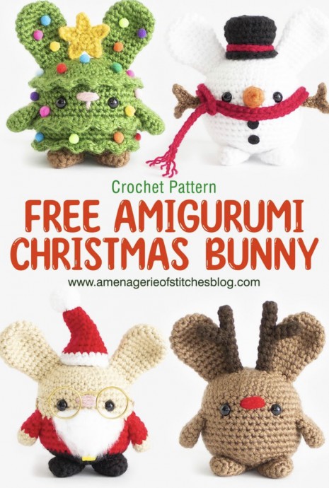 Free Crochet Christmas Chubby Bunnies Pattern