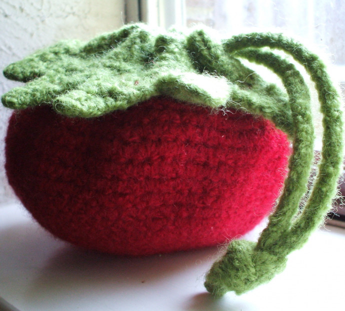 Crochet Fulled Tomato Purse