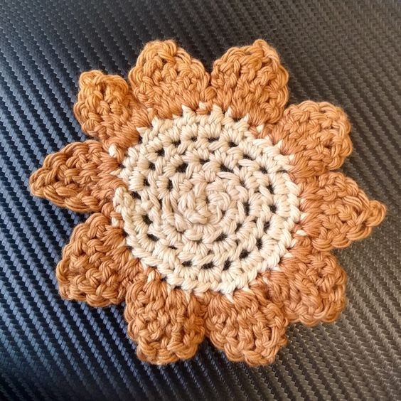 Crochet Sunflower Coaster