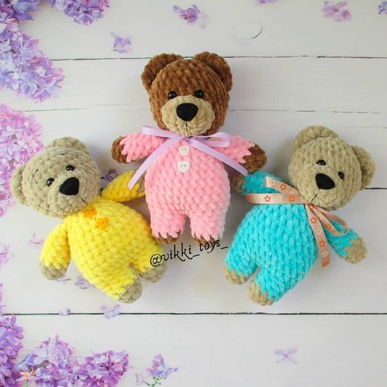 Crochet Teddy Bear in Pajamas