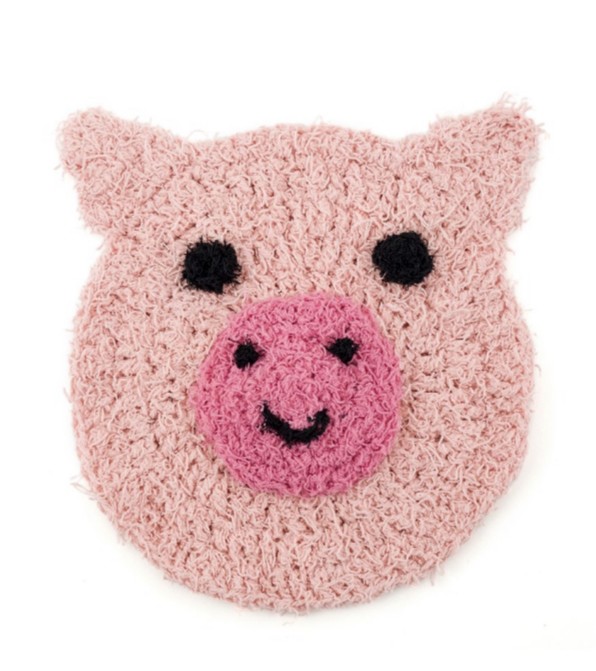 Crochet Playful Pig Scrubby (Free Pattern)