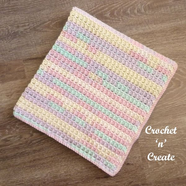 Crochet Raised Brick Baby Blanket