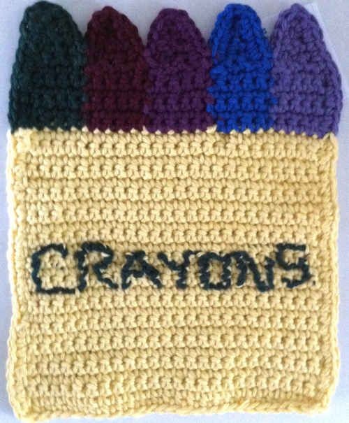 Crochet Crayon Dishcloth