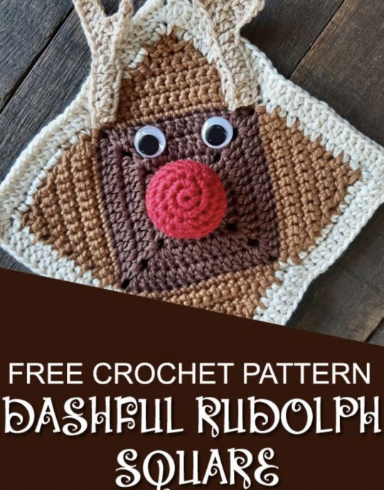 Crochet Dashful Rudolph Square (Free Pattern)