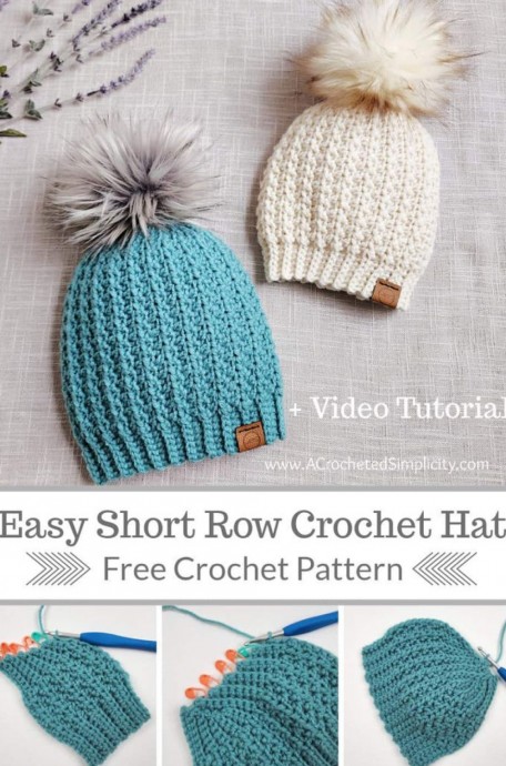 Crochet Short Row Hat (Free Pattern)