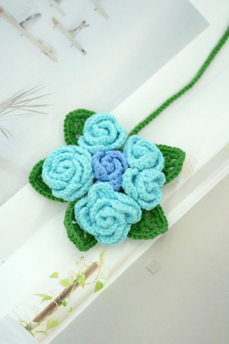 Crochet Multi-head Small Rose Applique