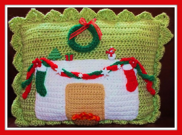 Crochet Christmas Pillow