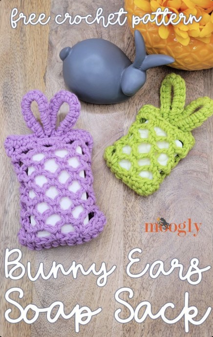 Bunny Ears Soap Sack - Free Crochet Pattern