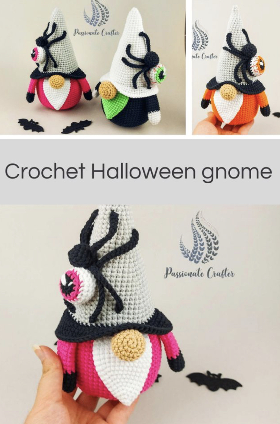 Crochet Spider Halloween Gnome (Free Pattern) FREE CROCHET PATTERN