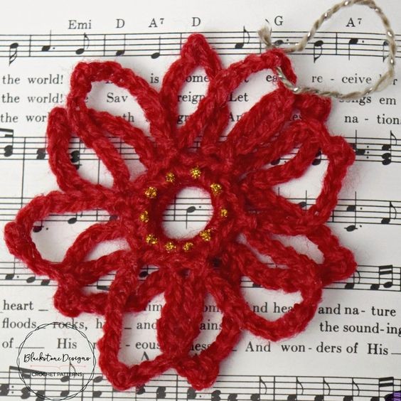 Crochet the Poinsettia Lace Ornament