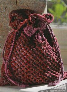 Crochet Bohemian Chic Drawstring Pouch