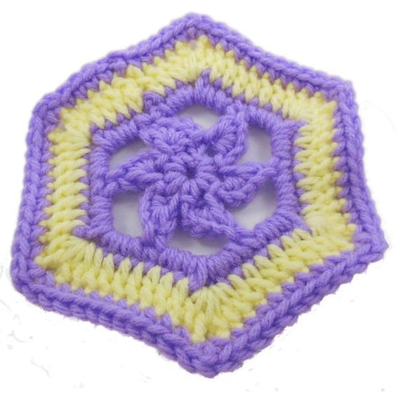 Crochet April Hexagon Motif