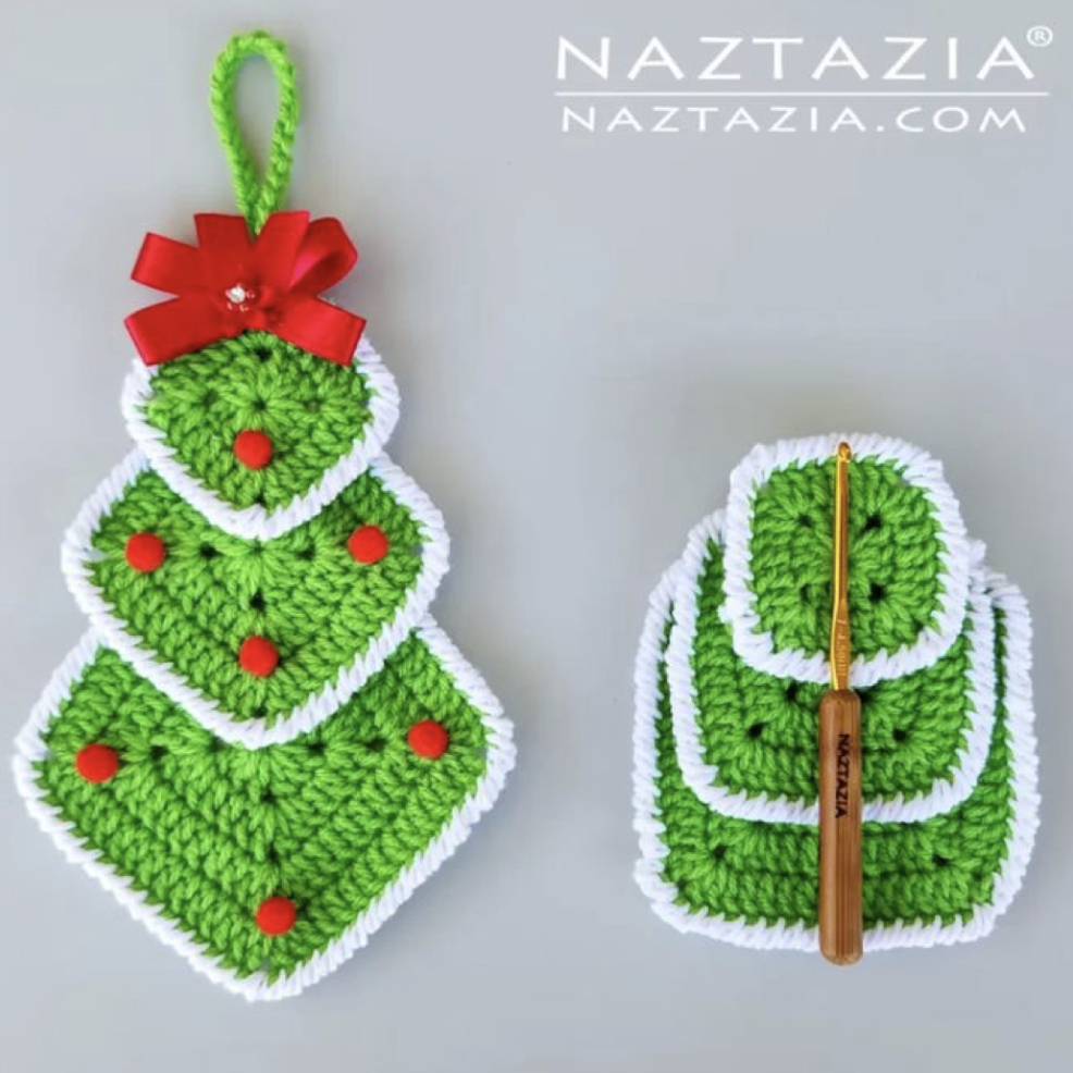 Crochet Granny Square Christmas Tree (Free Pattern) FREE CROCHET