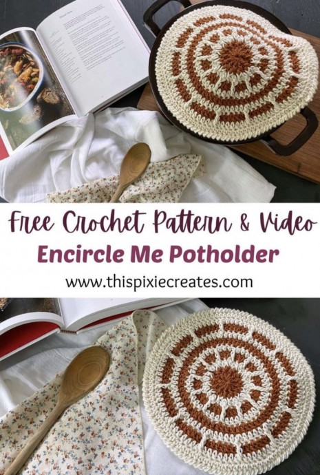 How to Crochet The Encircle Me Potholder (Free Pattern)