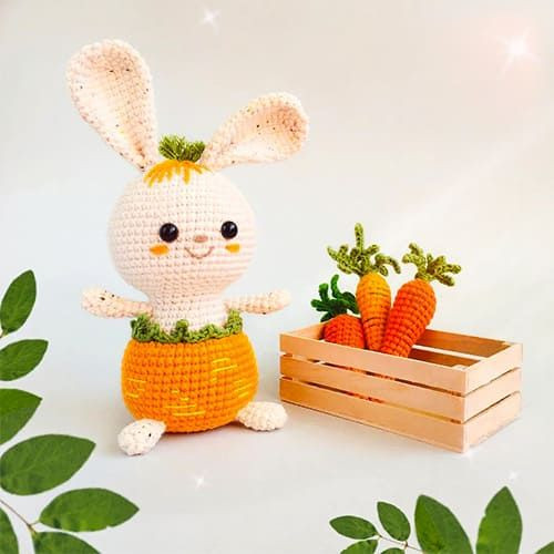 Crochet Amigurumi Bunny In Carrot Pants