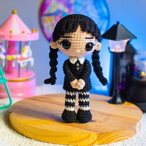 Crochet Wednesday Addams Doll