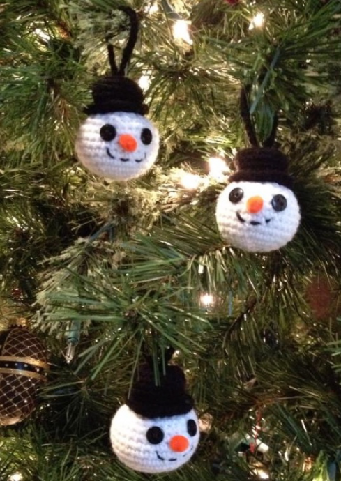 Crochet Snowman Ornaments