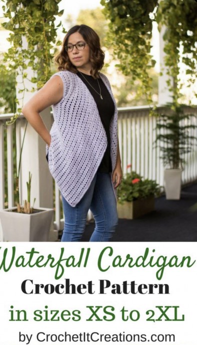 Waterfall Cardigan Crochet Pattern (FREE) – FREE CROCHET PATTERN ...