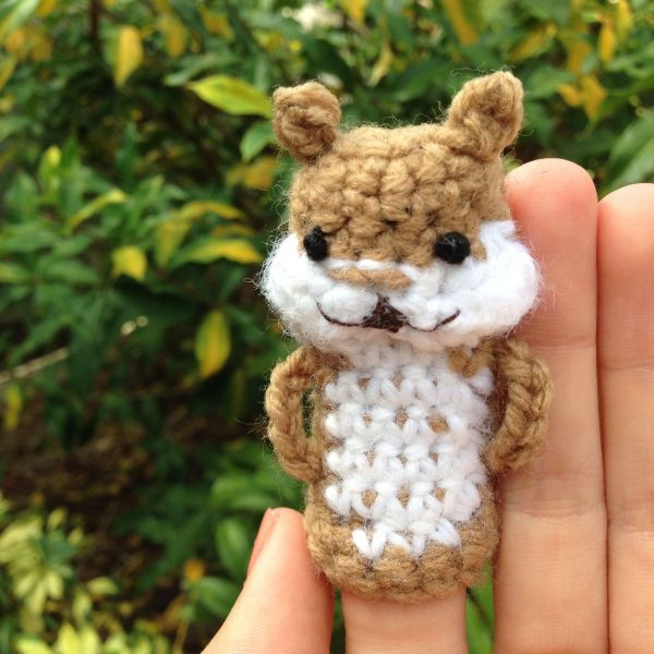 Crochet Squirrel Finger Puppet