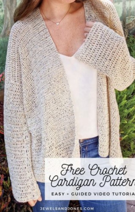 How to Crochet an Easy Beginner Cardigan – Free Pattern