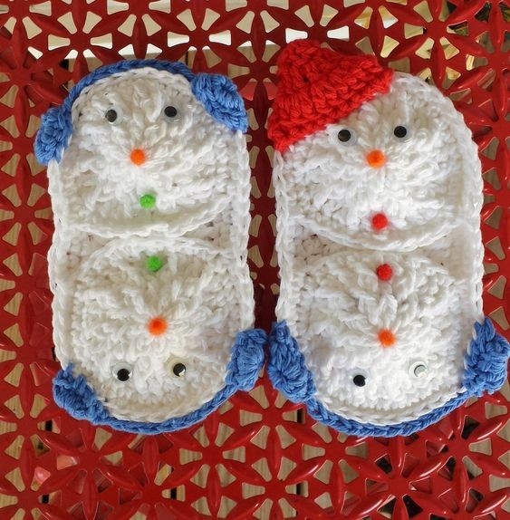 Crochet Snowball Microwave Mitts