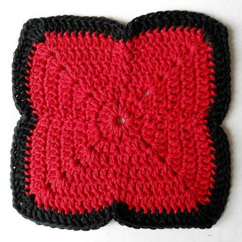 Crochet Red Radiance Dishcloth