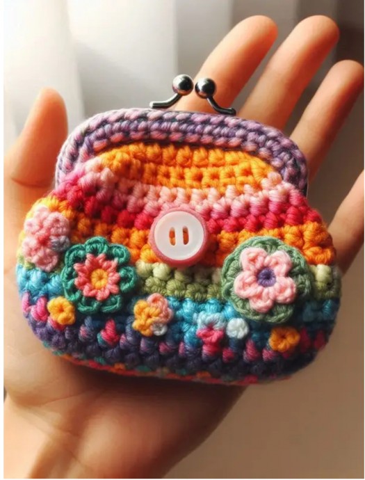 Crochet Colorful Coin Purse