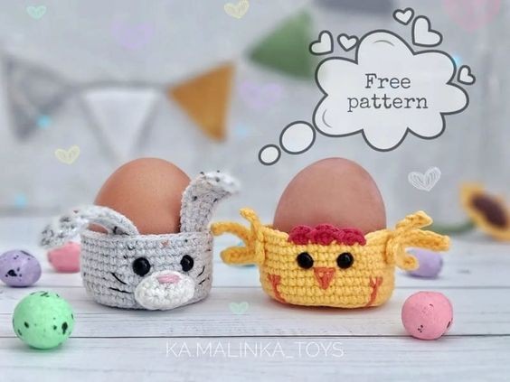 Crochet Small Easter Egg Baskets Pattern