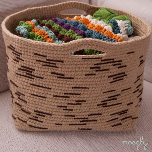 Crochet Birch Bark Basket