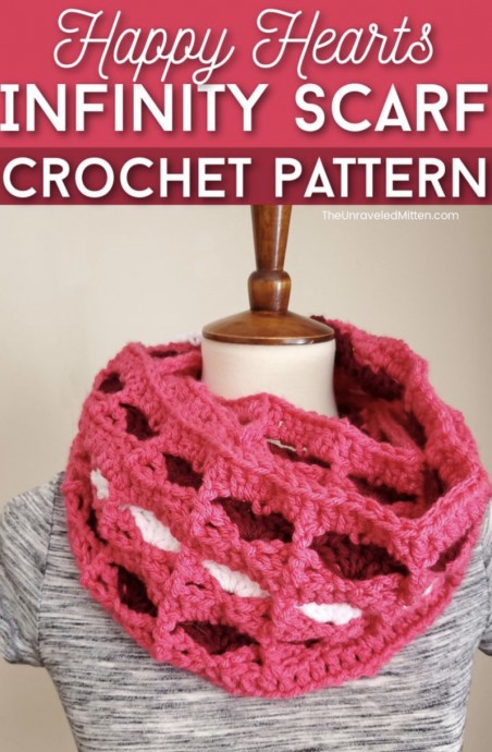 Happy Hearts Crochet Scarf Pattern (FREE)