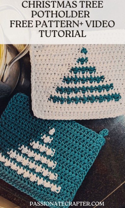 Crochet Christmas Tree Potholder (Free Pattern)