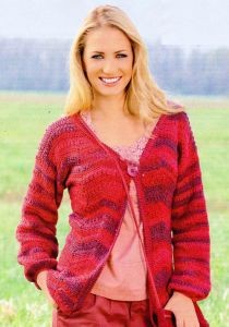 Crochet Crimson Cascade Jacket