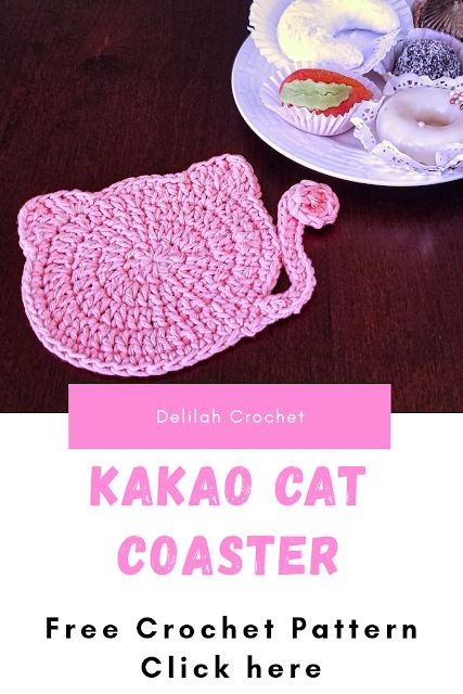 Crochet Kakao Cat Coaster