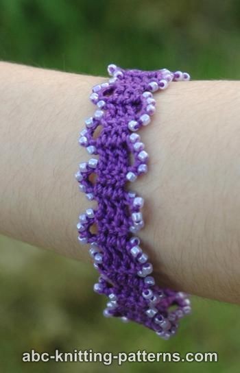 Crochet Bruges Lace Beaded Bracelet