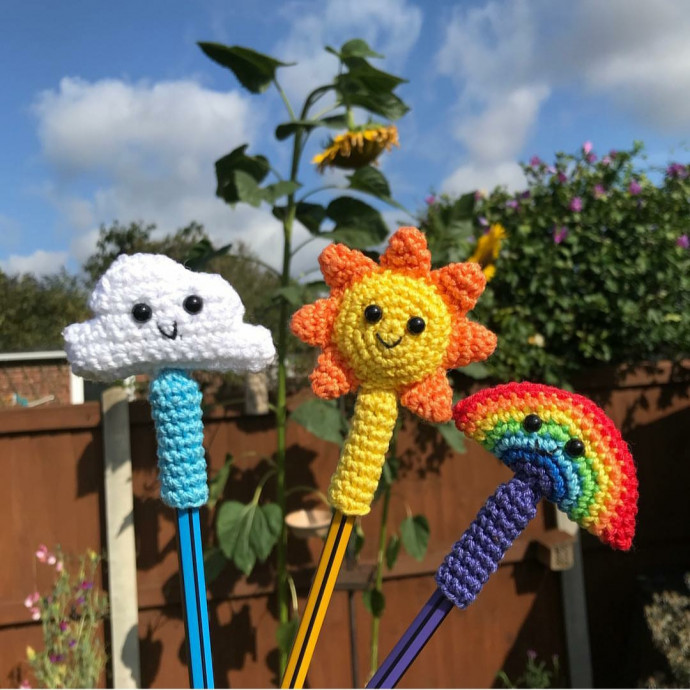 Crochet Weather Pencil Toppers