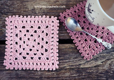 Crochet Granny's Picots Square Coaster