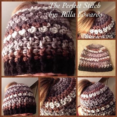 Crochet Ashes Messy Bun/Ponytail Hat