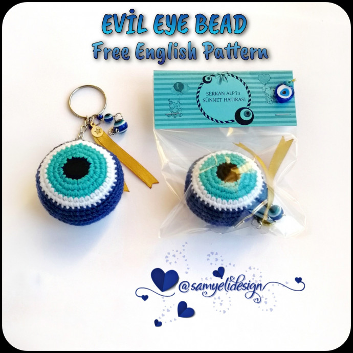 Crochet Evil Eye Bead