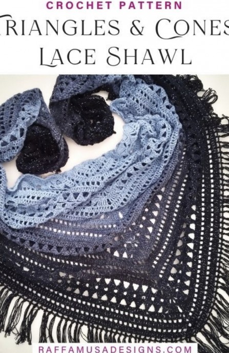 Free Crochet Pattern: Triangles And Cones Lace Shawl