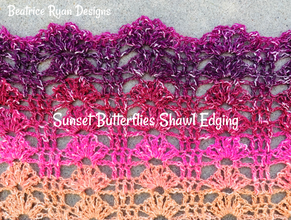 Crochet Sunset Butterflies Shawl