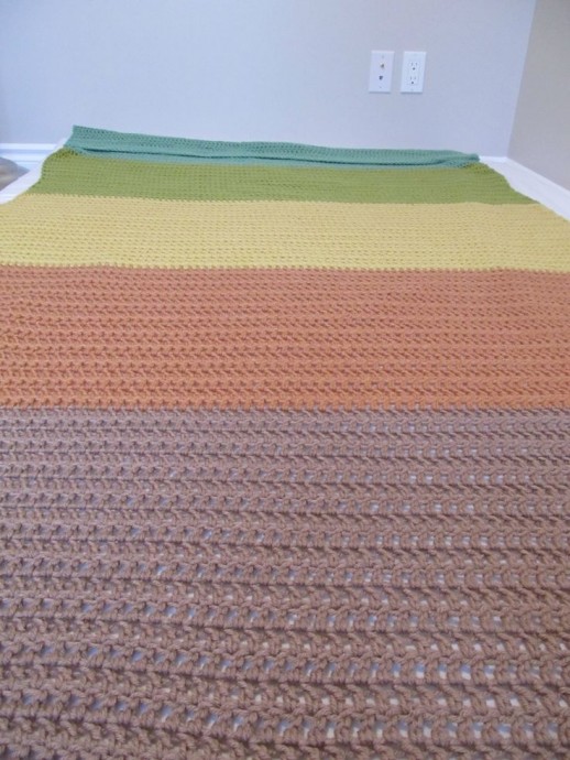 Crochet Colour Block Blanket