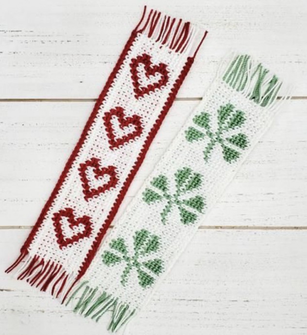 How to Crochet Heart & Leaf Bookmarks (Free Pattern)