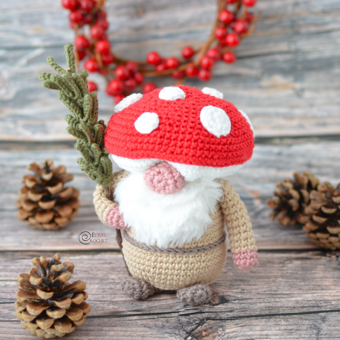 Crochet Mushroom Gnome