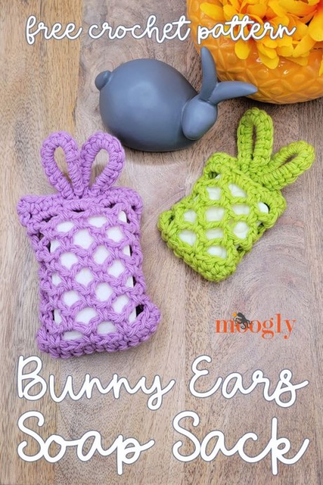 Crochet Bunny Ears Soap Sack