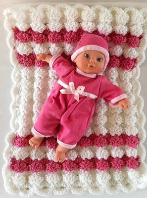 Crochet Baby Doll Puff Shell Afghan